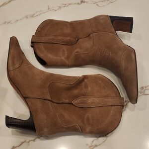 Steve Madden Brown Suede Western-Style Ankle Booties